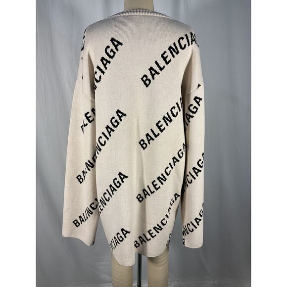Balenciaga Oversized Logomania Crewneck Sweater Size S - NWT - Picture 4 of 6